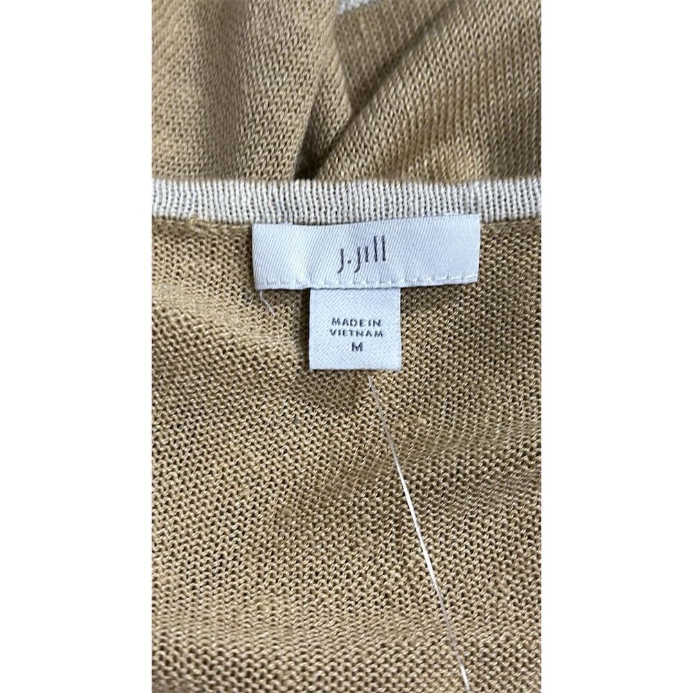 J. Jill Women's Beige Embroidered Knit Top Size M 3/4 Sleeve Blouse - NWT - Picture 3 of 5